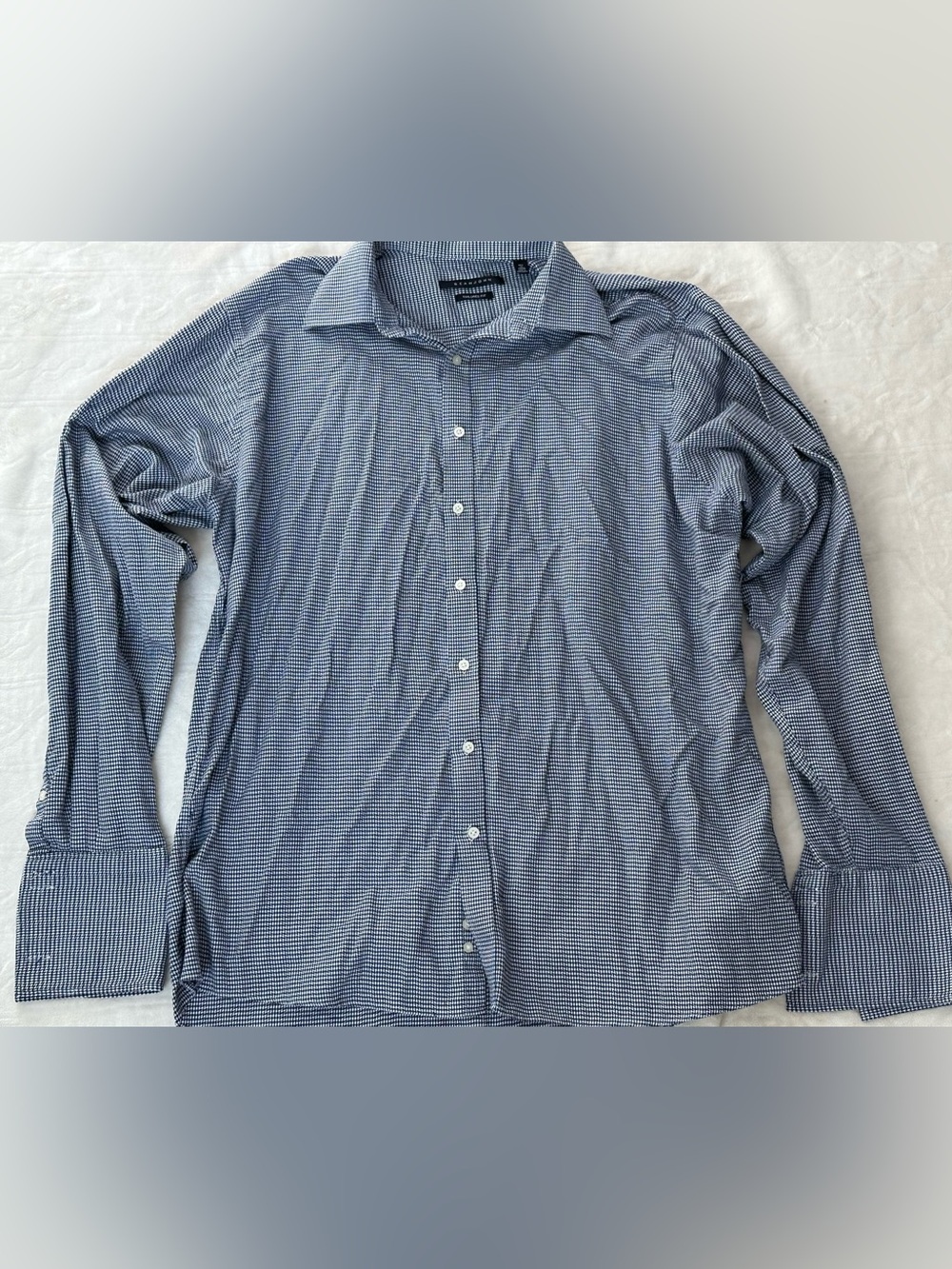 Sean John Blue Micro-Check Dress Shirt